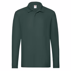 Fruit of the Loom Mens Premium Pique Long-Sleeved Polo Shirt - L, Forest Green