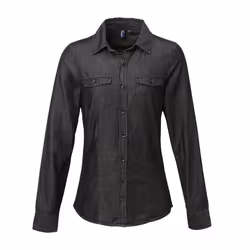 Premier Womens/Ladies Stitch Shirt - XXL, Black Denim