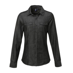 Premier Womens/Ladies Stitch Shirt - XXL, Black Denim