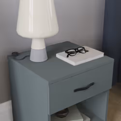 Riano 1 Drawer 1 Shelf Bedside Chest Nightstand - Jasper Green