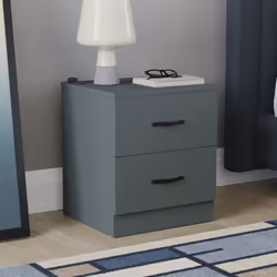 Riano 2 Drawer Bedside Chest Bedside Table Storage - Jasper Green