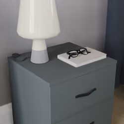 Riano 2 Drawer Bedside Chest Bedside Table Storage - Jasper Green