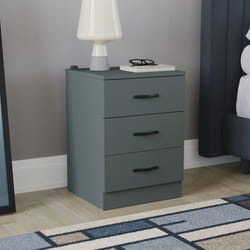 Riano 3 Drawer Bedside Chest Bedside Table Storage - Jasper Green