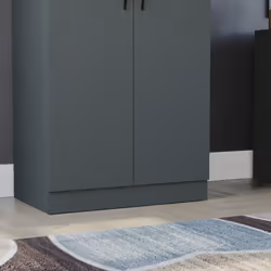 Riano 2 Door Wardrobe Hanging Rail Shelf Storage - Jasper Green