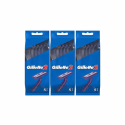 Gillette 2 Disposable Razor For Men 5 Units - Pack of 3