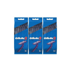 Gillette 2 Disposable Razor For Men 5 Units - Pack of 3
