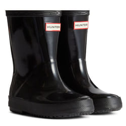 ) Hunter Kids First (Gloss) Rubber Black Wellington Boots - Black, 4 (Adults'