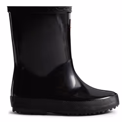 ) Hunter Kids First (Gloss) Rubber Black Wellington Boots - Black, 4 (Adults'