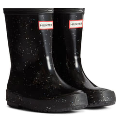 ) Hunter Kids First Giant Glitter Rubber Black Wellington Boots - Black, 4 (Adults'