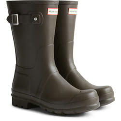 ) Hunter Original Short Wellington Boots Rubber Men's Chocolate Brown Wellington Boots - Brown, 7 (Adults'