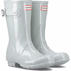 ) Hunter Original Short Rubber Women's Sea Foam Wellington Boots - Green, 4 (Adults'