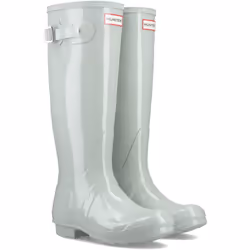 ) Hunter Original Tall Gloss Rubber Women's Sea Foam Wellington Boots - Green, 5 (Adults'