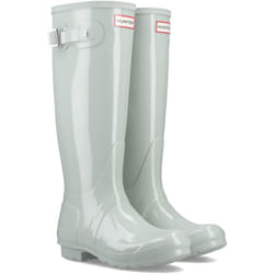 ) Hunter Original Tall Gloss Rubber Women's Sea Foam Wellington Boots - Green, 6 (Adults'