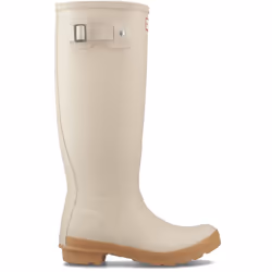 ) Hunter Original Tall Boot Rubber Women's Gravel/Biscuit Wellington Boots - Grey, 4 (Adults'