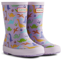 ) Hunter Kids Dinosaur Boot Rubber Purple Dinosaur Wellington Boots - Purple, 8 (Adults'