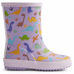 ) Hunter Kids Dinosaur Boot Rubber Purple Dinosaur Wellington Boots - Purple, 1 (Adults'