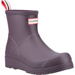 ) Hunter Play Short Rubber Women's Black/Grape Wellington Boots - Black, 5 (Adults'