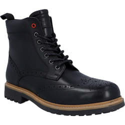) Hunter Cawdor Leather Men's Black Brogues Shoes - Black, 7 (Adults'