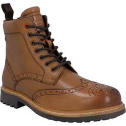 ) Hunter Cawdor Leather Men's Tan Brogues Shoes - Brown, 7 (Adults'