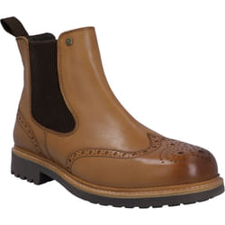 ) Hunter Cawdor Leather Men's Tan Boots - Brown, 7 (Adults'