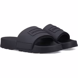 ) Hunter Core Embossed Slider Polyester Black Slides - Black, 12 (Adults'