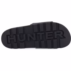 ) Hunter Core Embossed Slider Polyester Black Slides - Black, 12 (Adults'