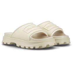 ) Hunter Moulded Stacked Slider Polyester Women's Gravel Slides - Grey, 7 (Adults'