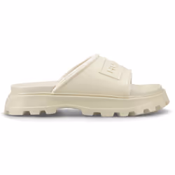 ) Hunter Moulded Stacked Slider Polyester Women's Gravel Slides - Grey, 7 (Adults'