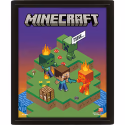 Minecraft Terrain Framed 3D Picture Official Licensed Product