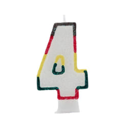 Kaleidoscope Glitter Double Sided 4th Birthday Candle
