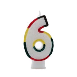 Kaleidoscope Glitter Double Sided 6th Birthday Candle