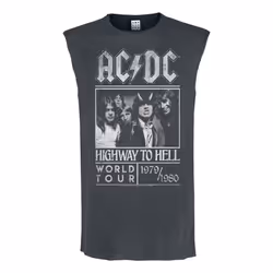Amplified Mens Highway To Hell AC/DC Tank Top - L, Charcoal