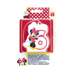 Disney Cafe Minnie Mouse 6th Birthday Candle