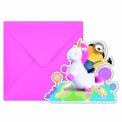 Minions Fluffy Invitations (Pack of 6)