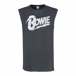 Amplified Mens David Bowie Logo Tank Top - XL, Charcoal