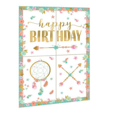 Amscan Paper Boho Happy Birthday Photobooth Props (Pack of 16)