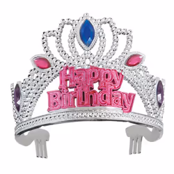 Unique Party Faux Gemstone Happy Birthday Tiara