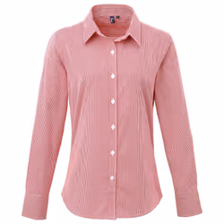 Premier Womens/Ladies Gingham Long-Sleeved Shirt - 20 UK, Red/White