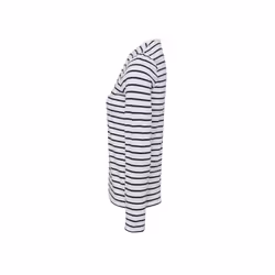Premier Womens/Ladies Long John Striped Roll Sleeve T-Shirt - S, White/Navy
