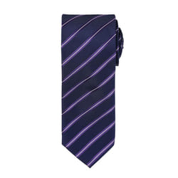Premier Mens Stripe Tie - One Size, Navy/Purple