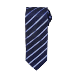Premier Mens Stripe Tie - One Size, Navy/Royal Blue