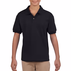 Gildan Childrens/Kids Plain Jersey Polo Shirt - 12-13 Years, Black