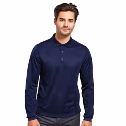 Premier Mens Coolchecker Pique Long-Sleeved Polo Shirt - 3XL, Navy