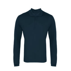 Premier Mens Coolchecker Pique Long-Sleeved Polo Shirt - 4XL, Navy