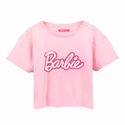 Barbie Womens/Ladies Distressed Logo Crop Top - S, Pink