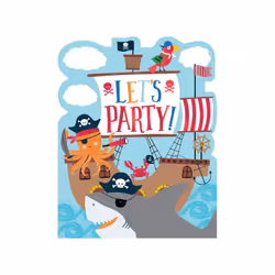 Amscan Ahoy Hot Stamped 1st Birthday Invitations (Pack of 8)
