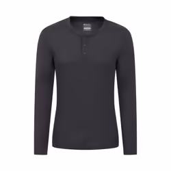 Mountain Warehouse Mens Talus Henley Thermal Top - S, Charcoal