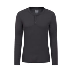 Mountain Warehouse Mens Talus Henley Thermal Top - S, Charcoal
