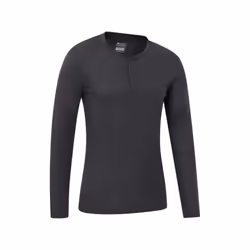 Mountain Warehouse Mens Talus Henley Thermal Top - S, Charcoal