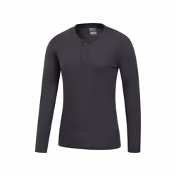 Mountain Warehouse Mens Talus Henley Thermal Top - S, Charcoal